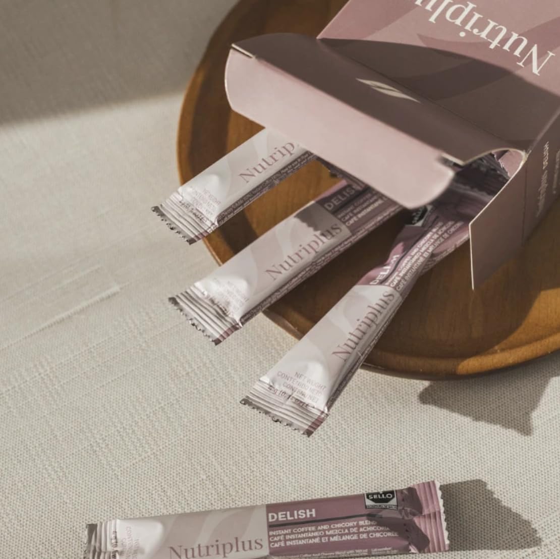 FARMASi Nutriplus Chicory Root Instant Coffee Sticks, Plant Based Low Caffeine Coffee Alternative, Vegan Single Serve Travel Packets, 16 Sticks