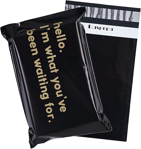 Vista 10 de Bolsa de envío RUSPEPA de polietileno con autoadhesivo, diseño con texto empresarial impreso, de 2.3 mil, sobres de correo con autoadhesivo Menta