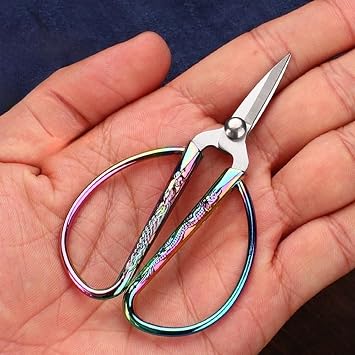 3.3-inch Small Sewing Embroidery Scissors, Vintage Stainless Steel Little Scissors Sharp Shears for Sewing Crafting, Art Work, Cross Stitch Cutting, Handcraft, Needlework DIY Tools Colorful