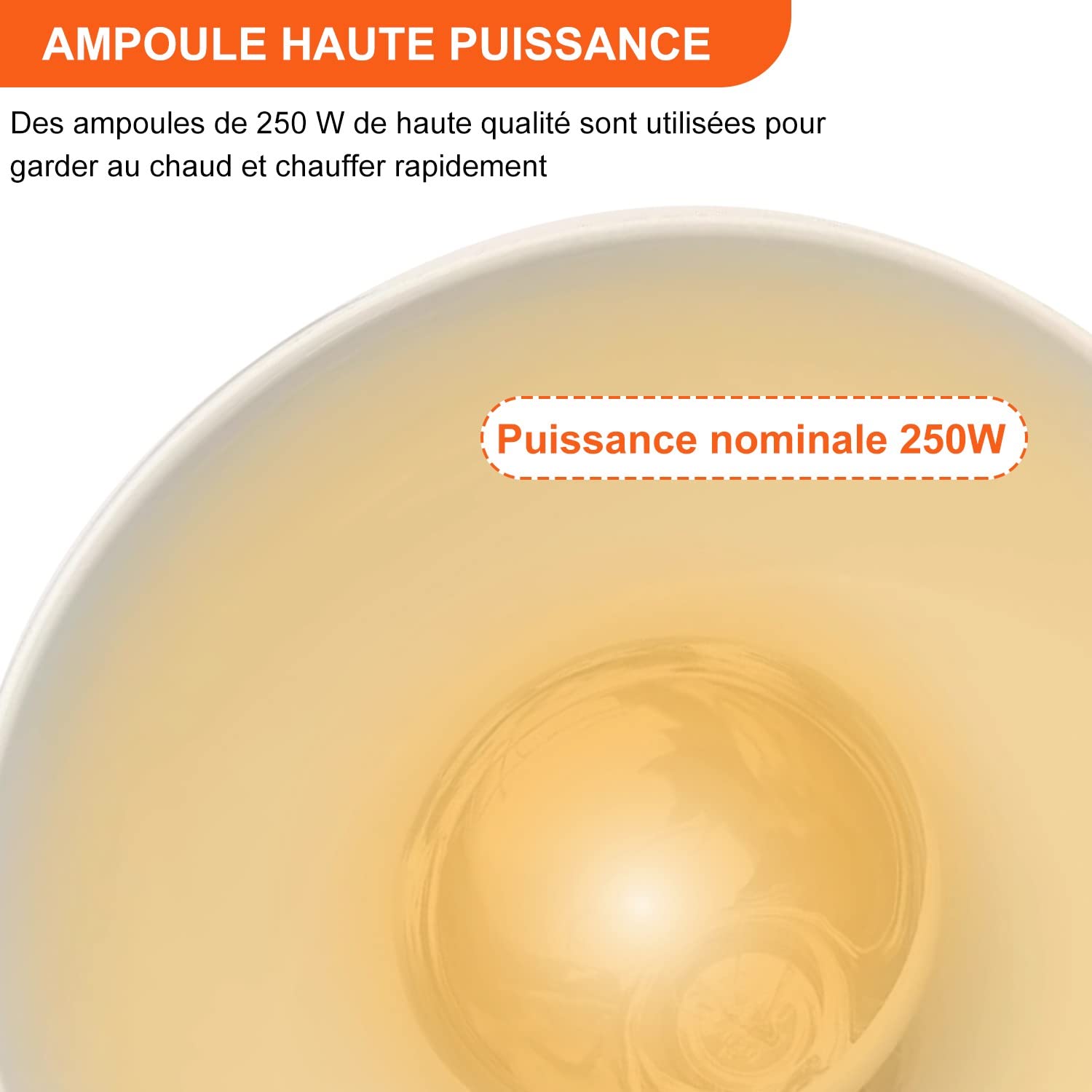 Lampe Chauffante Alimentaire Réglable, 250W Lampes Chauffantes pour Aliments Commercial, Chauffe-Plats Lampe Chauffante Cuisine Professionnelle pour Restaurant et Buffet(B-25cm, 3 Pièces)