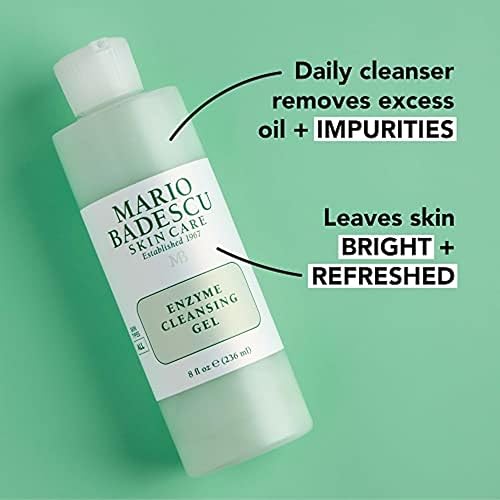 Vista 3 de Mario Badescu Gel limpiador enzimático para todo tipo de piel, lavado facial sin aceite con extracto de pomelo y papaya, elimina el exceso de aceite