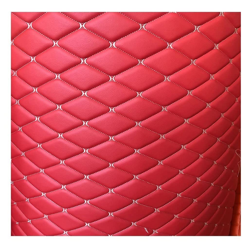 Pu Leather Faux Leather Quilted Faux Leather Diamond Fluted Car Seating Vehicle Upholstery Fabric;DIY Projects/Red/1.6 * 1M