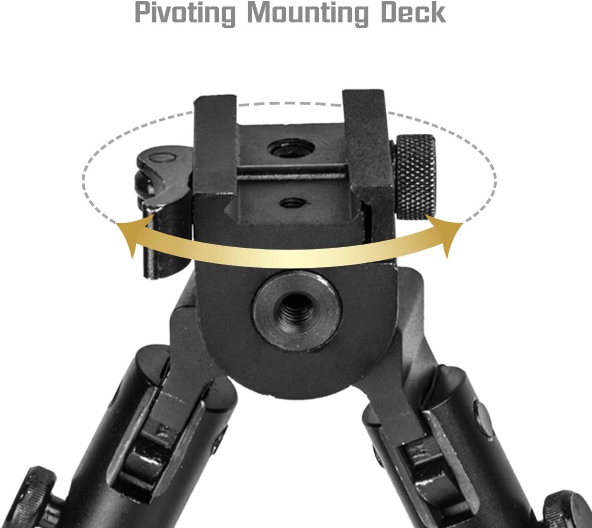Scout-pod Tactical Pro Bipod, 7.3" to 9" Heigth Adjustable, with Adjustable Double Swivel (Side to Side Pivoting and Swivel) and QD Mounting Deck, SP-BL07