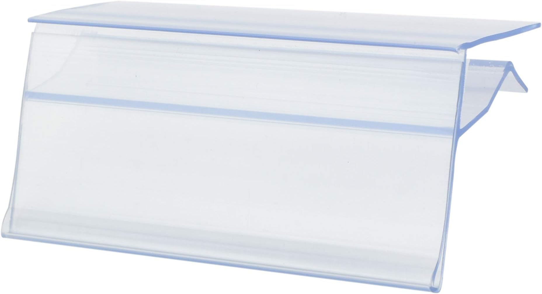 Glass Shelf Label Holders with Inserts Fits 1/4" to 3/8" Glass Shelving - 30 Pack