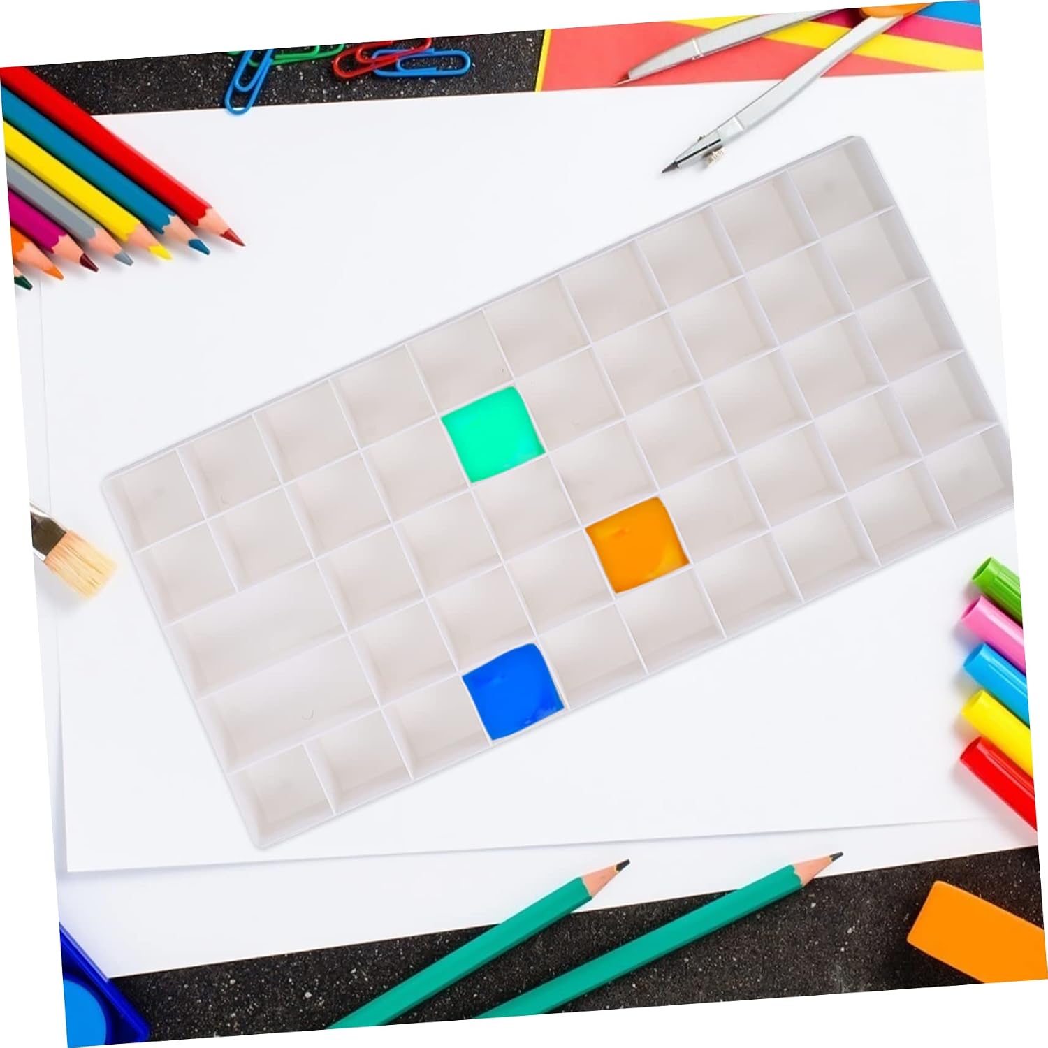 Uonlytech Watercolor Pigment Box Calligraphy Painting Box Art Supplies Compartment Portable Travel