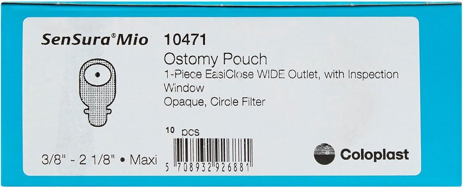 Mio 1-Piece Wide Outlet Drainable Pouch Maxi with Inspection Window Cut-to-Fit 3/8" - 2-1/8" Transparent