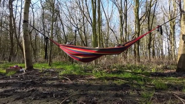 Signstek Hamac Portable En Coton XXL (230 X 150 Cm) - Charge Jusqu'à 300 Kg Pour 2 Personnes, Idéal Jardin, Camping, Plage Et Patio - Rouge