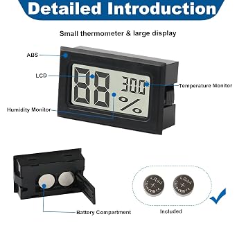 6 Pack Digital Thermometer Hygrometer,Room Temperature Monitor