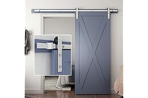 SMARTSTANDARD Sliding Barn Hardware Kit: 6.6 Feet of Brushed Nickel Perfection for 36"-40" Doors