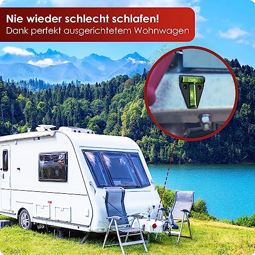 WEIDEBACH® 1x Robuste Wasserwaage klein, Magnetische Mini Wasserwaage schwarz, Kleine Wasserwaage bruchsicher, Camping Wasserwaage, Wasserwaage Wohnmobil, Wasserwaage Wohnwagen, Kreuzwasserwaage