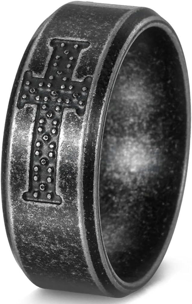 Jude Jewelers 8mm Retro Vintage Stainless Steel Christian Sideways Cross Wedding Band Religious Ring