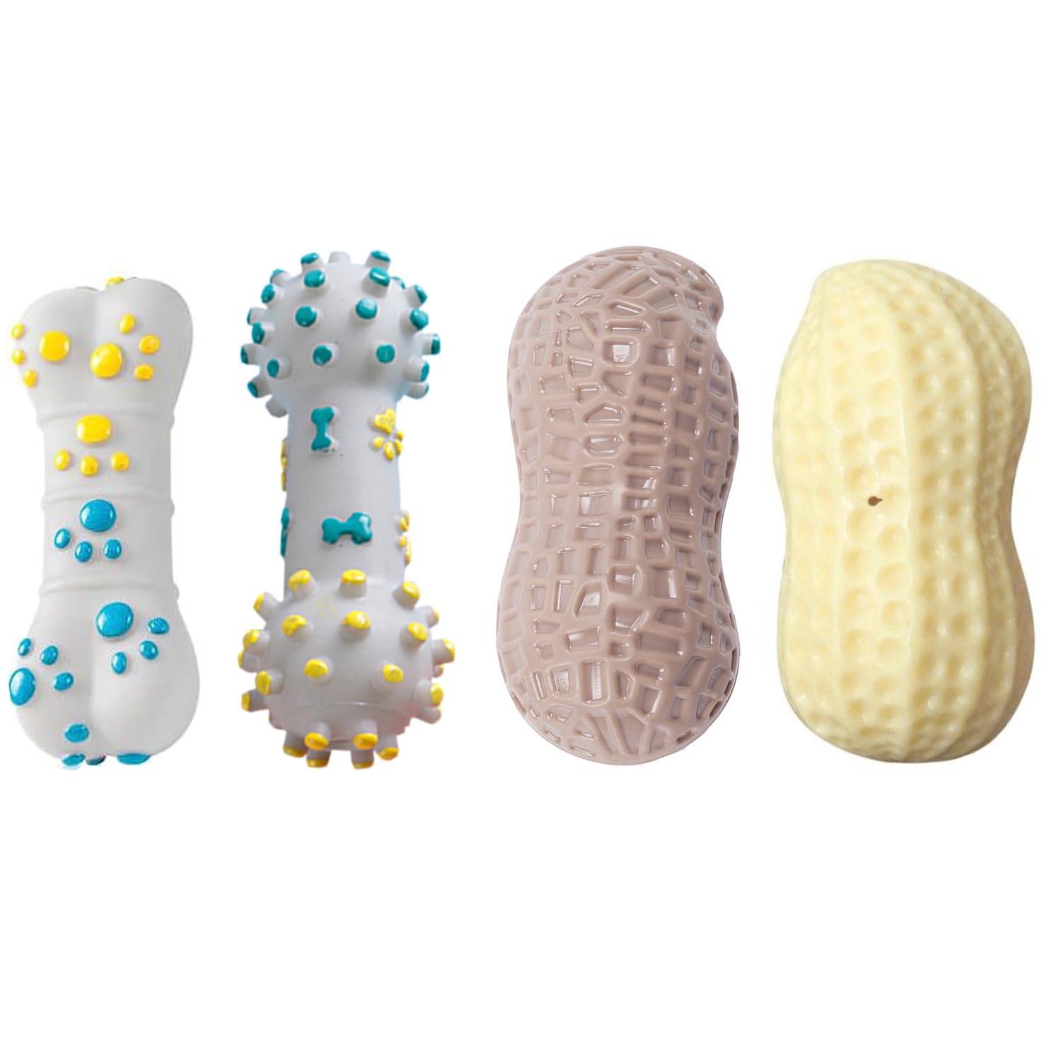 4 Piezas Juguete Perro Indestructible, Juguete en Forma de Hueso, Perro Masticar Hueso Juguete Mascota, Cachorro Dentición Jugar Juguete para Cachorro de Perros pequeños medianos y Grandes