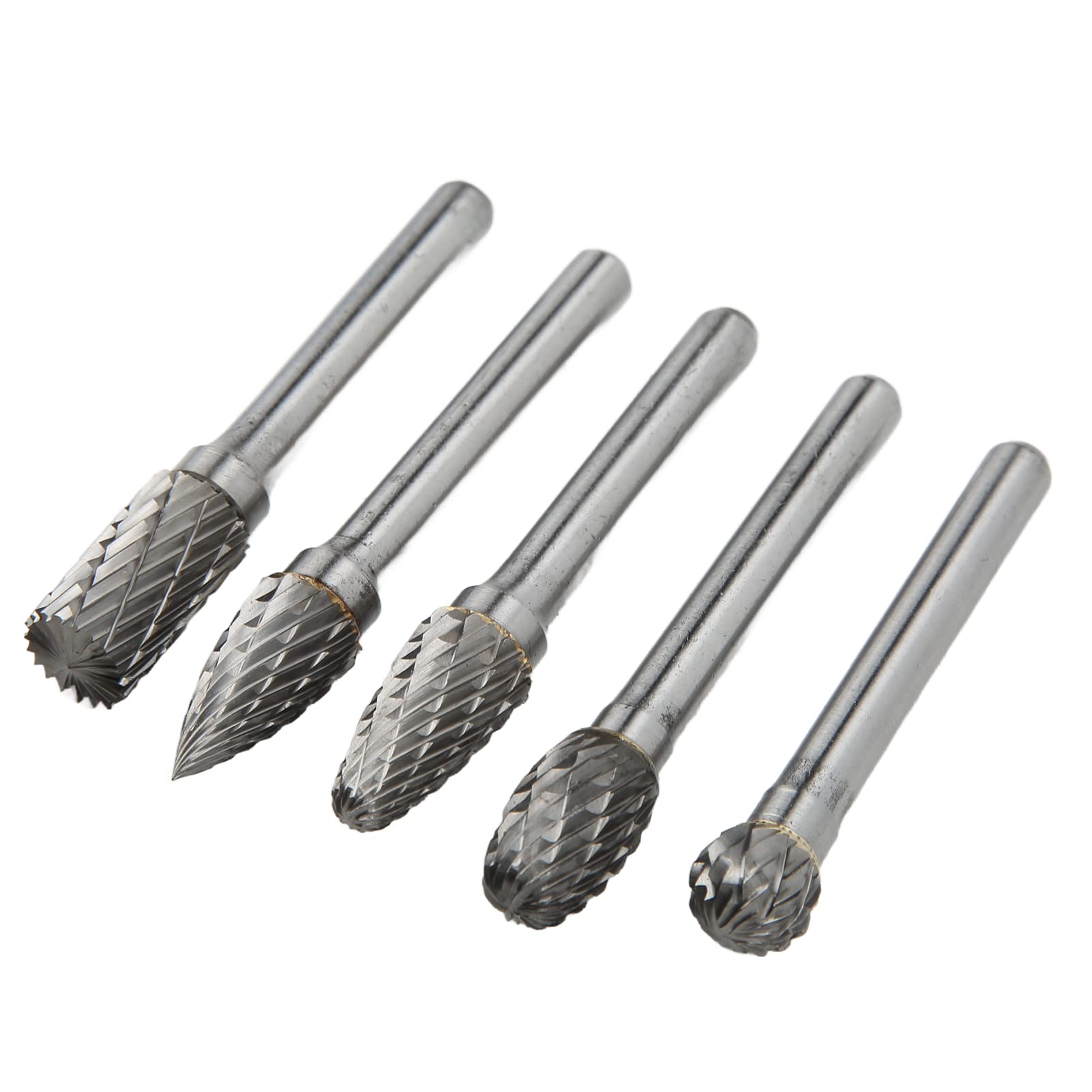 Juego de 5 Fresas Doble Corte de Carburo de Tungsteno 6x10 mm para Tallado Industrial en Mecánica, Aviación y Automoción (ADEFG)