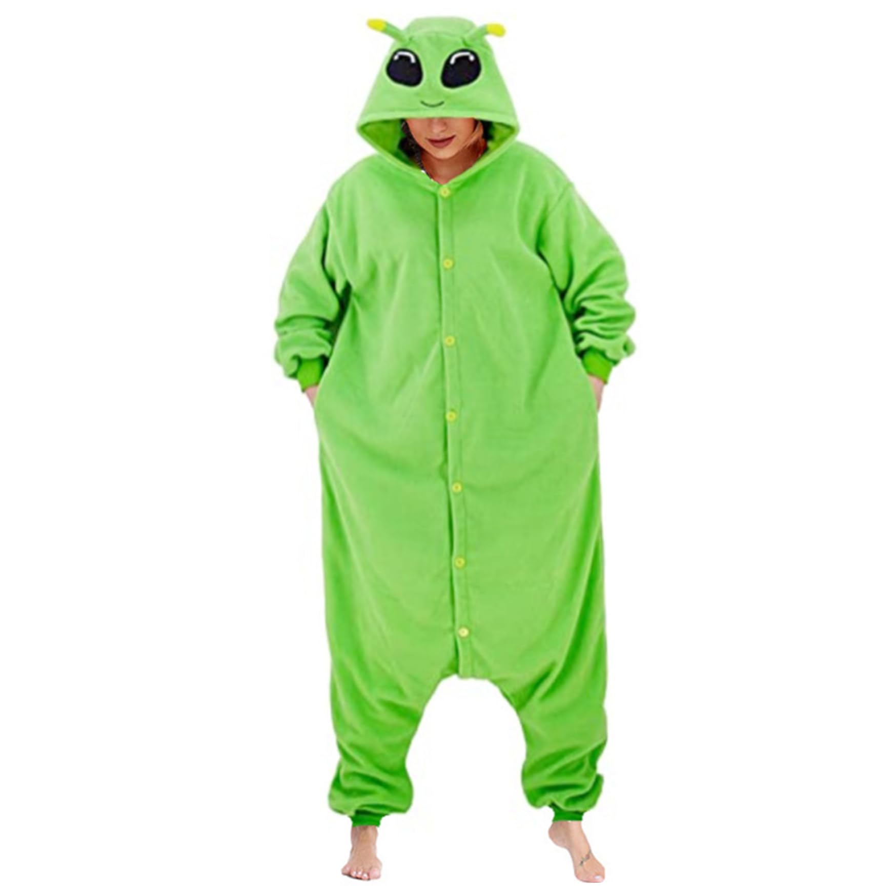 Pijama de una pieza con diseño de alienígena con botón frontal 8