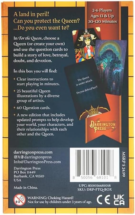 Critical Role: for The Queen - A Storytelling Card Game, Build A Tale of Love-Betrayal-Doubt-Devotion, Cooperative Gameplay, Ages 13+, 2-6 Players