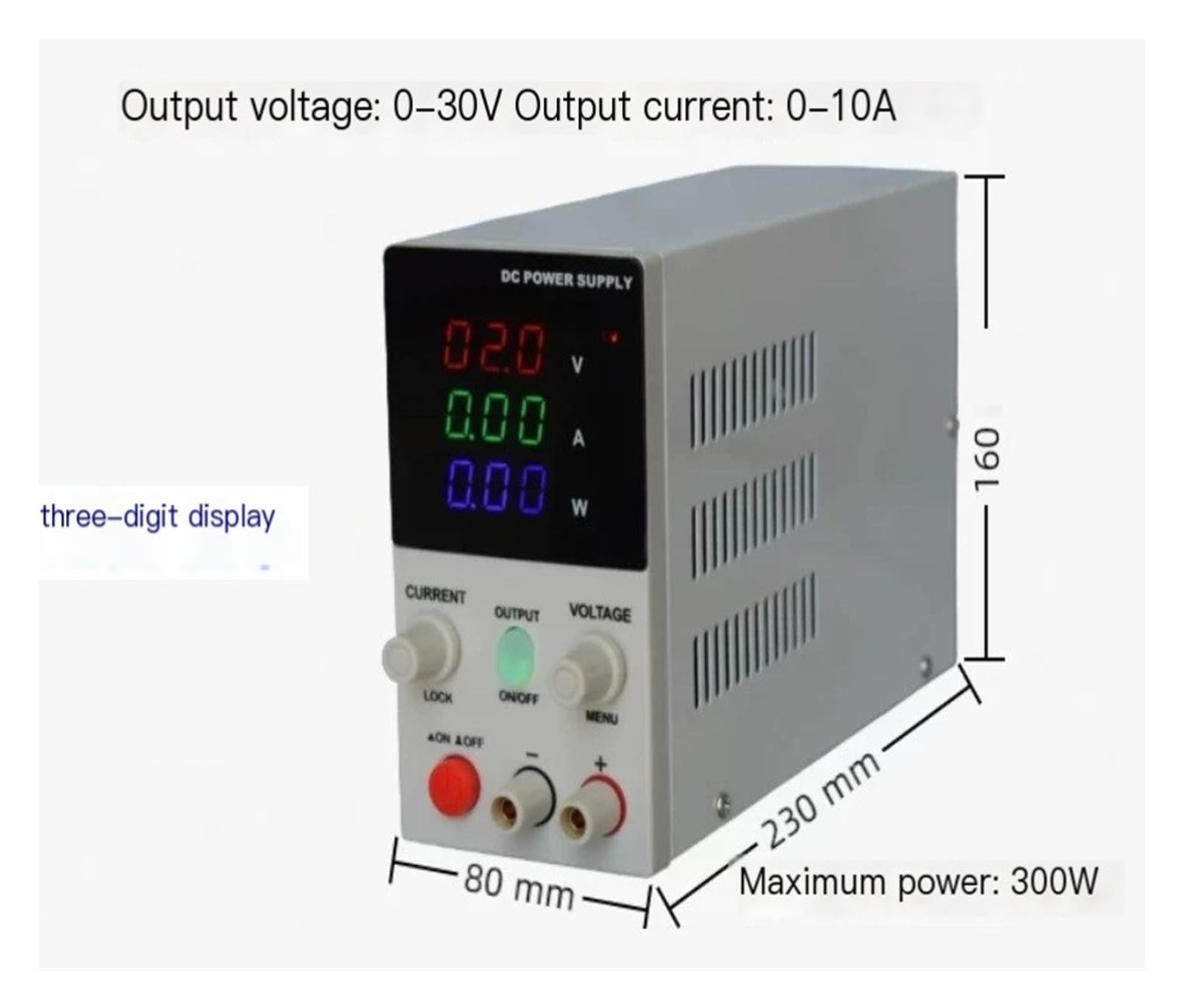 MN3010S Fuente de alimentación regulada DC Ajustable 300W 0-30V 0-10A