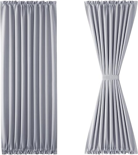 Miniatura 38 de DWCN Cortinas para puerta francesa: cortina térmica con bolsillo para barra para puertas con ventana de cristal, puertas de cocina y patio