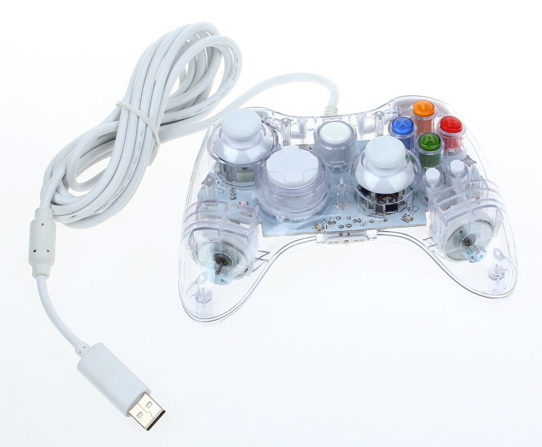 Tomsenn USB Wired Dual-Shock Game Controller JoyStick for Xbox360/PC(White)