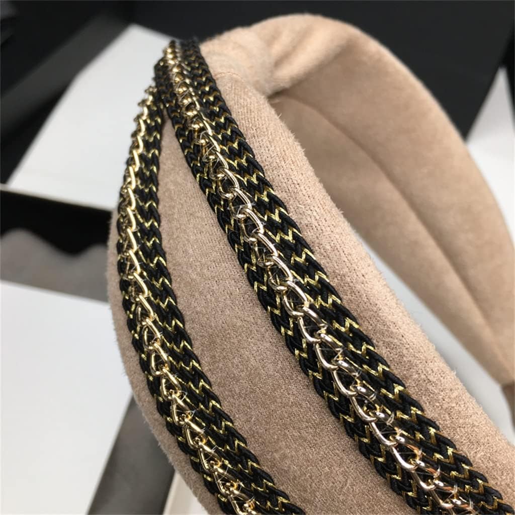 Hair Hoop Chain Head Hoop Wide-Brimmed Hair Cave Fashion Temperament Hair Bundle Hairpin (Color : E, Size : 1)