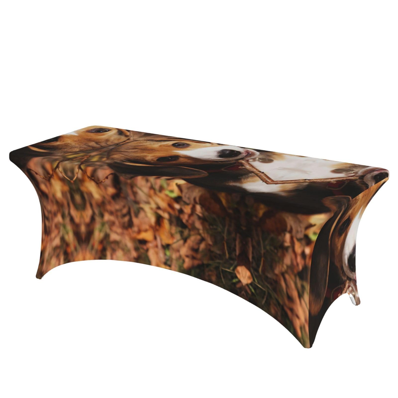 Nappe de table extensible 1,8m en élasthanne lavable avec motif beagle mignon pour banquet