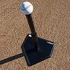 Champro Heavy Duty Reinforced Rubber Batting Tee for All Ages with Adjustable Height, Baseball and Softball Training, Black
