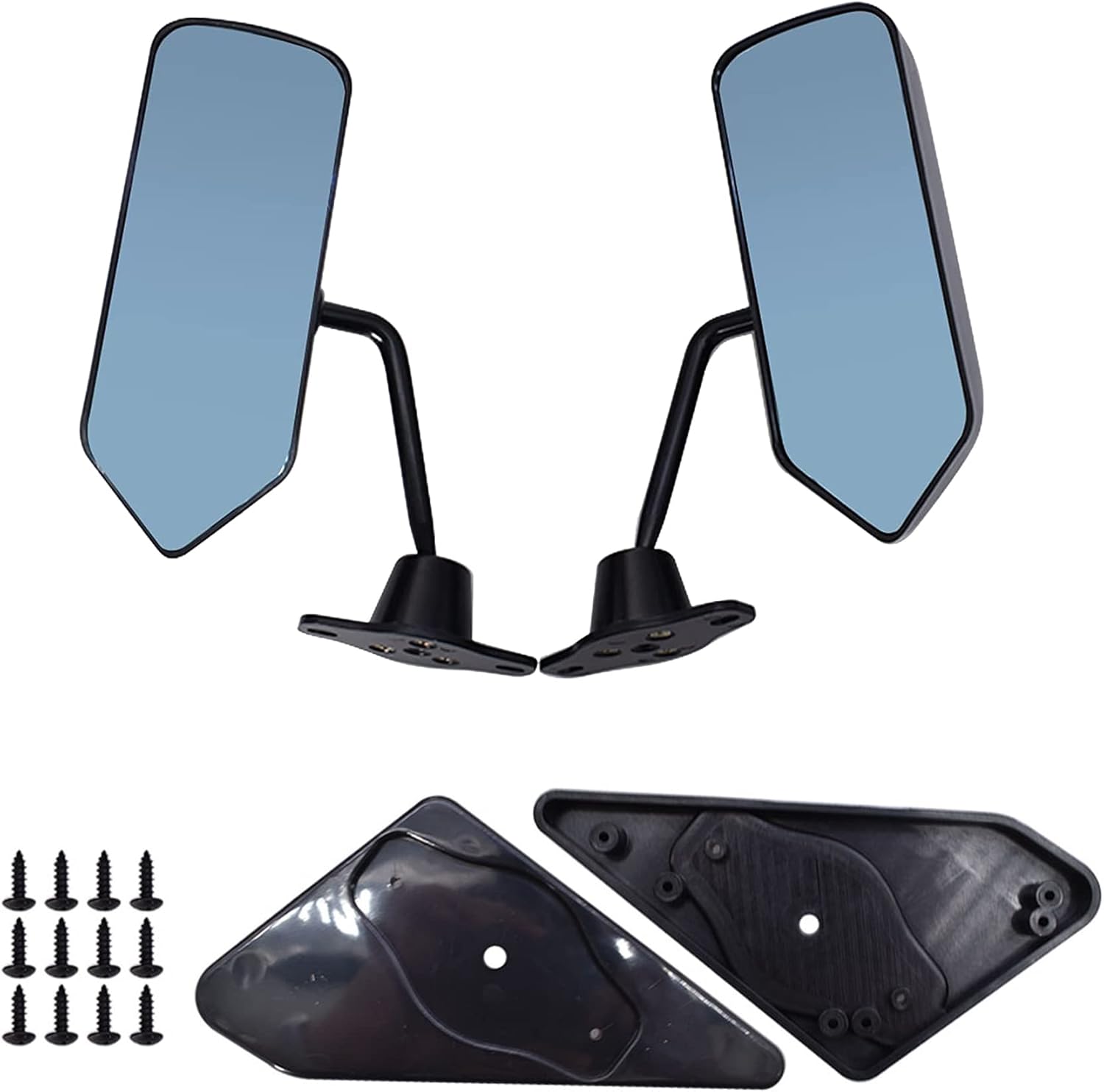 2PCS Side Rearview Wing Mirrors F1 Style Universal Racing Glass Black