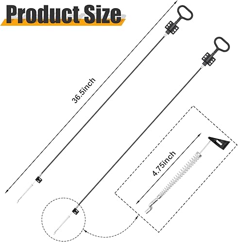 Miniatura 2 de Cables reclinables para sofá, 2 cables de liberación de repuesto con anillo en D, piezas de repuesto reclinables, longitud expuesta, 4.75 pulgadas,