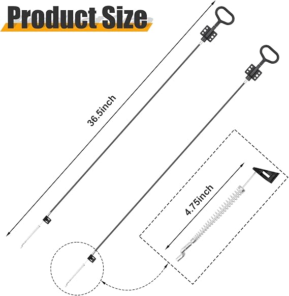 Sofa Recliner Cables, 2PCS Release Cables Replacement D Ring Pull Handle, Recliner Replacement Parts Hook Exposed Length 4.75 Inch, Total Length 36.5 Inch