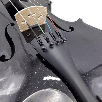 Viola 15 inch, 4 String Acoustic Viola with Spruce Top, Maple Back & Side, Ebony Fittings,Bow,Case for Students & Adults, Handmade