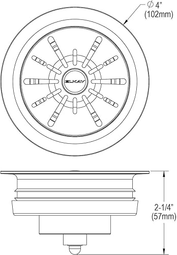 Miniatura 6 de Elkay Quartz Perfect Drain 3-12" Brida de polímero con colador de cesta extraíble y tapón de goma, color blanco