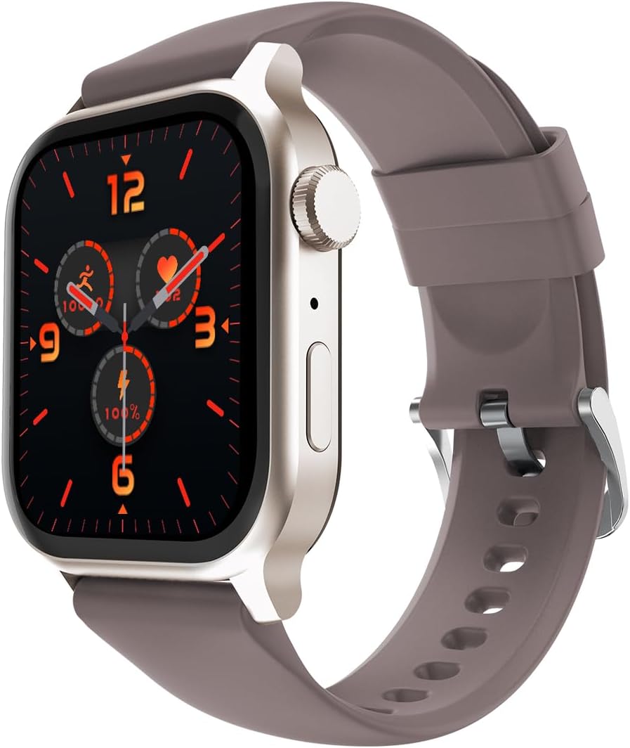 Fire-Boltt Rise Smart Watch 1.85โณ HD Display with Bluetooth Calling, AI Voice Assistant, Rotating Crown, SpO2 & Heart Rate Monitor, 120+ Sports Modes, Smart Watch for Men & Women - Cinnamon Slate
