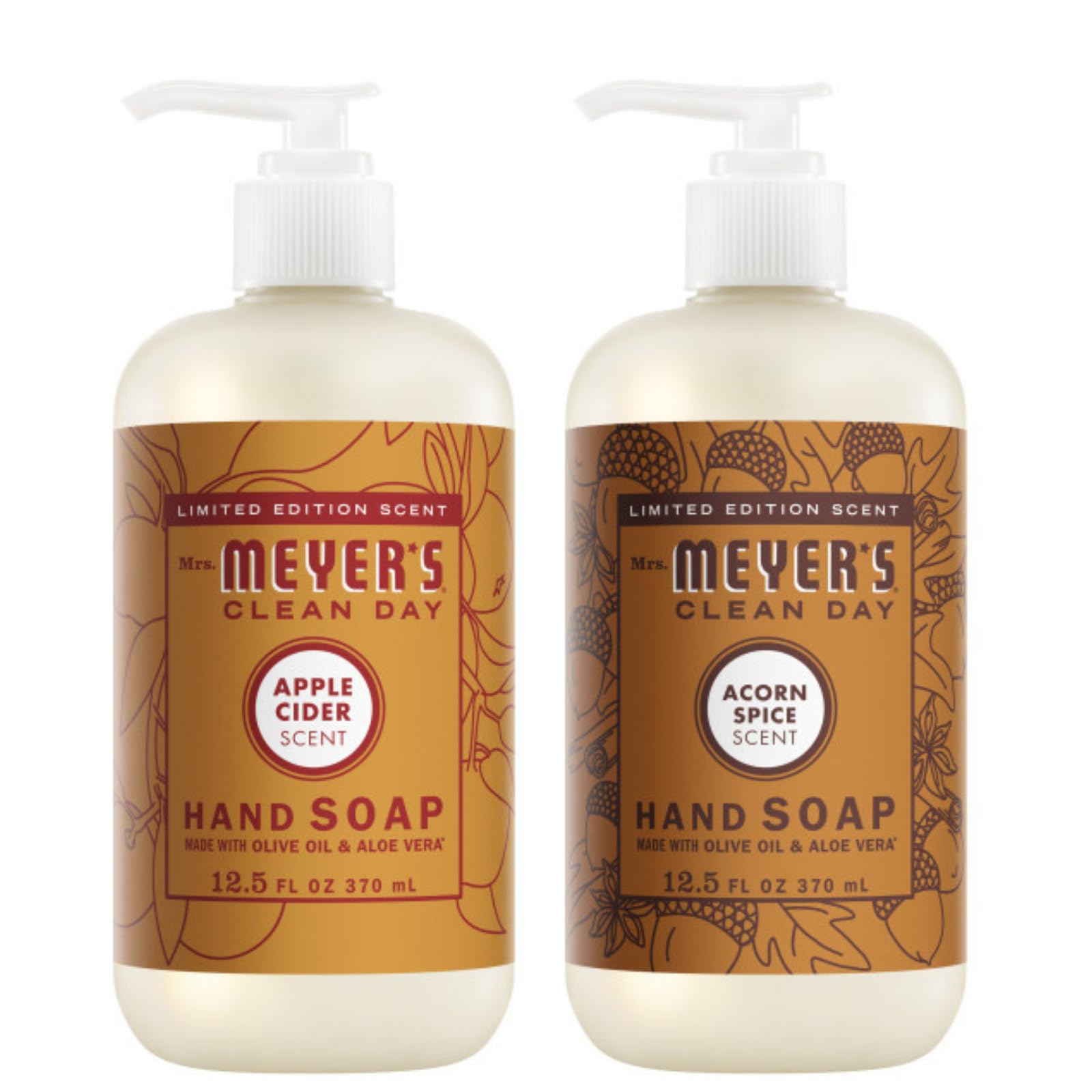 Mrs. MEYER'S CLEAN DAY Hand Soap Variety Pack, 1 Apple Cider, 1 Acorn Spice, 2 CT