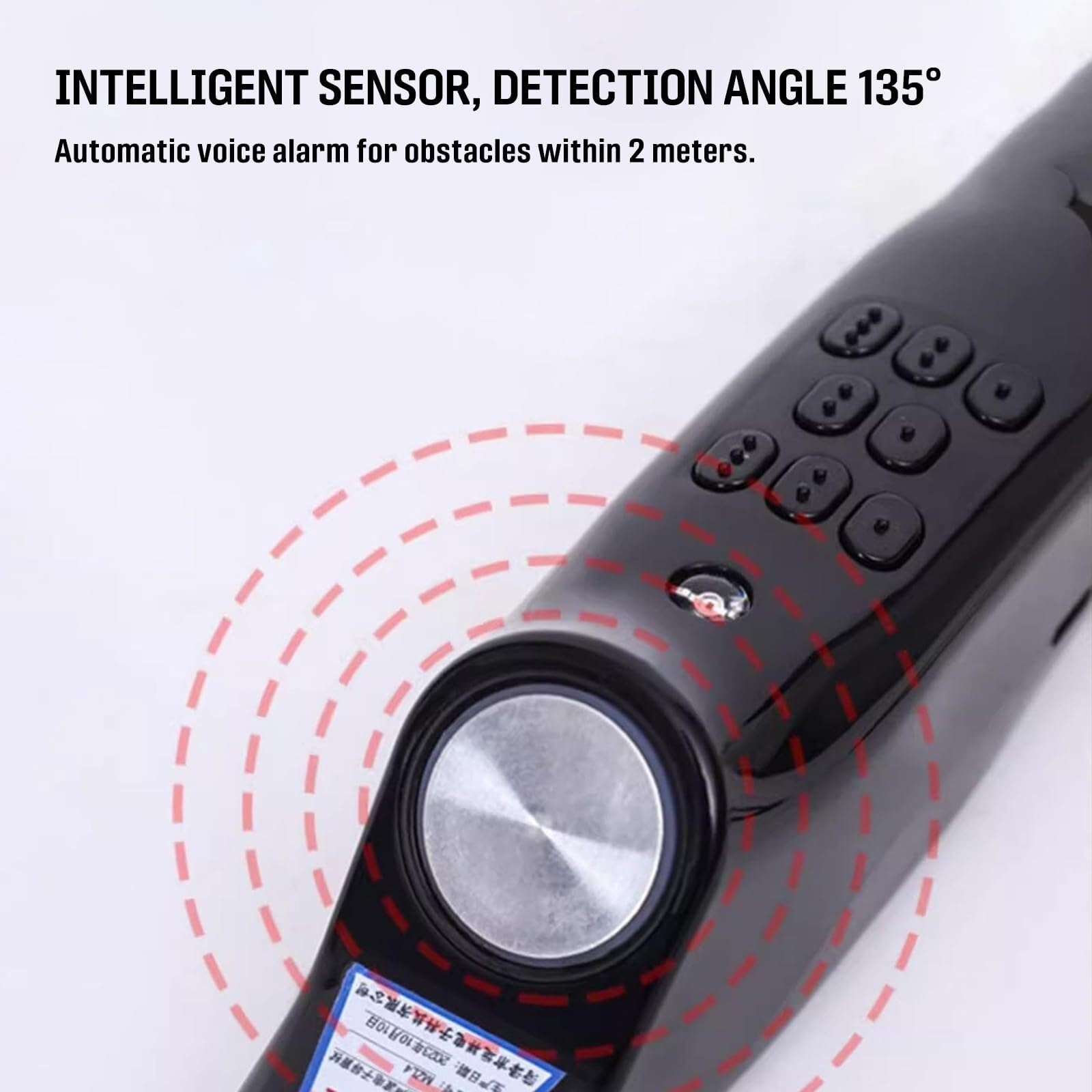 Bastón telescópico inteligente para ciegos, bastón reflectante de aleación de aluminio con detección de obstáculos y alarma electrónica con guía de voz.