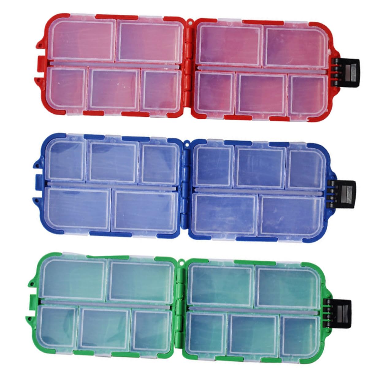 BESTonZON 2sets Fishing Bait Storing Case Portable Fishing Accessories Holder with Lid for Easy Identification for Organizing and Hooks Compact Design for Convenient Storage Random 3pcs*2