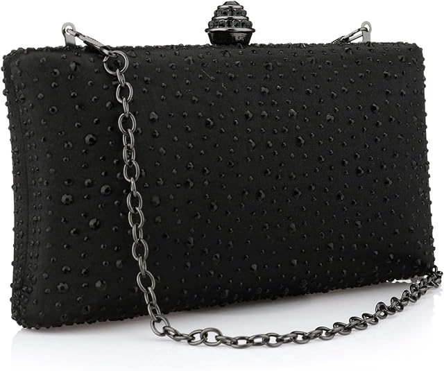 Fashion Womens Glitter Clutch Bag Crystal Diamante Rhinestone Sparkly Evening Bridal Prom Party Handbag Purse