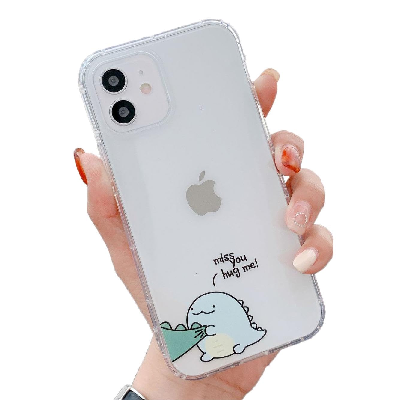 Eylisa Cute Couples Dinosaur Clear Soft Case Designed for iPhone (Female,for iPhone 14)
