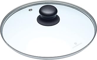 MasterClass Glass Saucepan Lid, Spare Lid for Saucepans & Frying Pans, Tempered Glass and Heat-Resistant Handle, Oven Safe to 180 Degrees, Dishwasher Safe, 24cm
