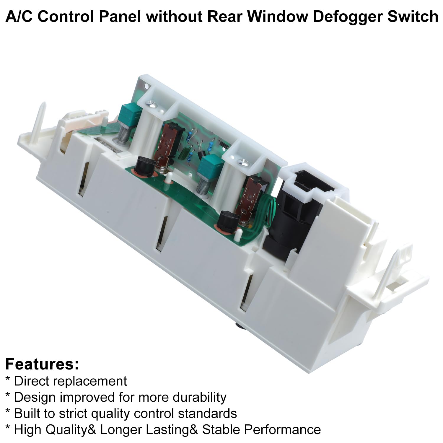 AC Heater Panel Climate Control Module Switch for Chevy GMC C1500 C2500 C3500 K1500 K2500 K3500 Truck 1996 1997 1998 1999 2000 2001 2002 Without Rear Window Defogger 16231175 9378815 15-72548 599-007