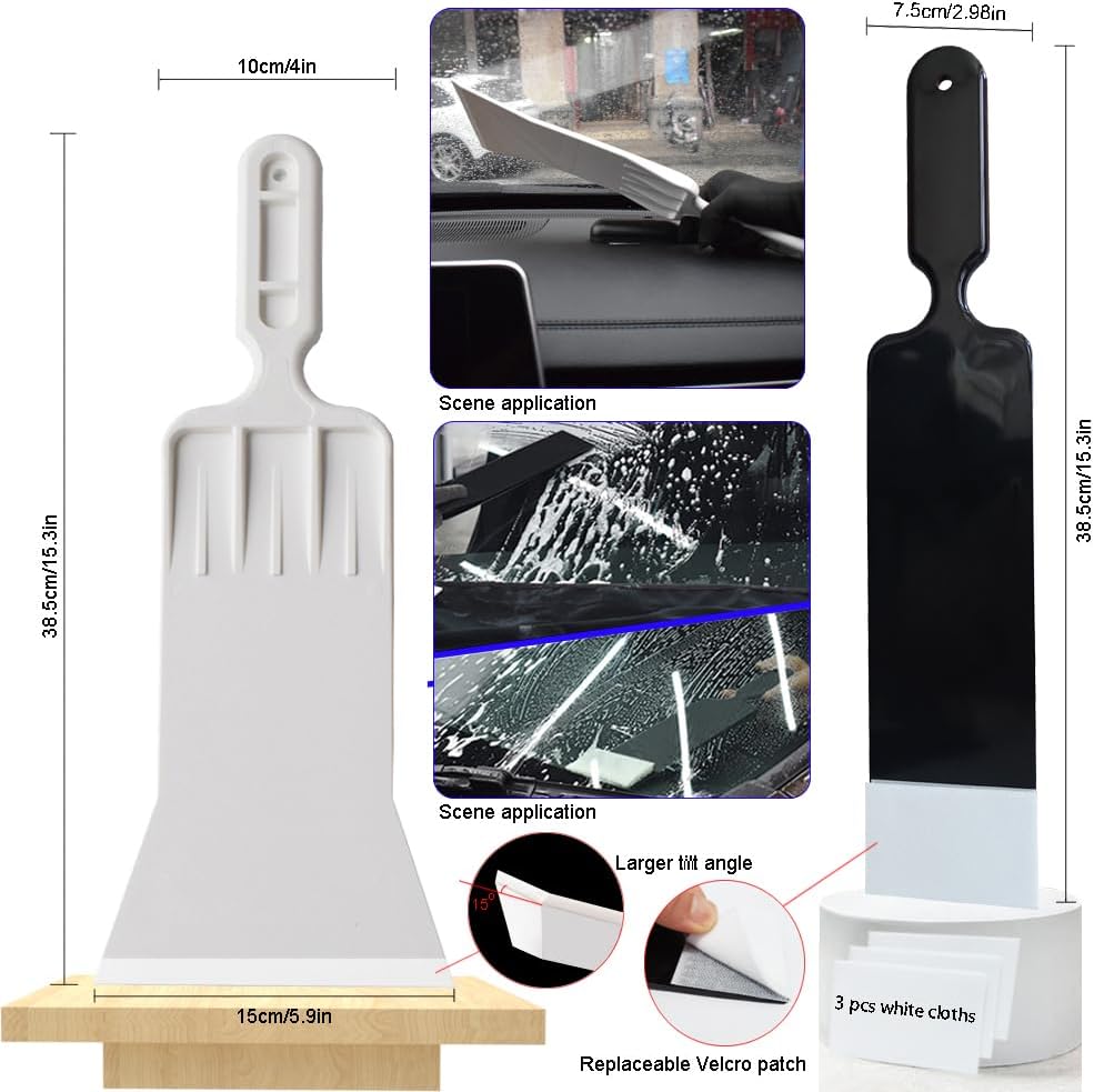 Window Tint Kit Vinyl Wrap Tool, Car Tools Felt Squeegee for Vinyl, Wrapping Film Installation, Micro Tucking Squeegee, Rubber PPF Tools Razor Scraper and Safety Cutter Knife Tint Kit (20pcs Set)