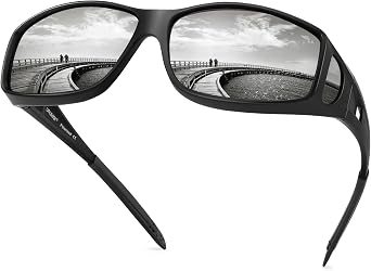 URUMQI Fit Over Glasses Sunglasses Womens Men with UV400 Protection, Anti Glare Sunglasses Over Glasses, Polarised Wrap Around Sun Glasses