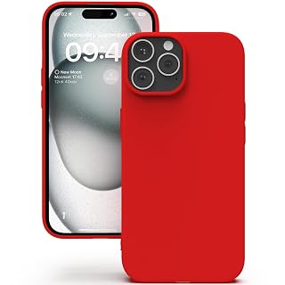 YATWIN Silicone Back Case for iPhone 15 Pro Max, Soft-Touch Phone Back Cover for Apple iPhone 15 Pro Max - Red