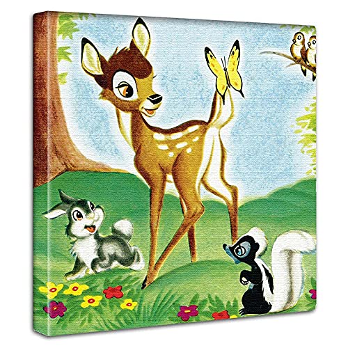 ディズニー バンビ アートパネル 30cm × 30cm 日本製 ポスター おしゃれ インテリア 模様替え リビング 内装 とんすけ キャラクター イラスト ファブリックパネル dsn-0205