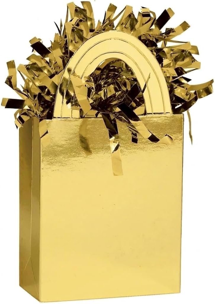 Gold Balloon Weight - Metallic Mini Tote Party Accessory, Pack of 1