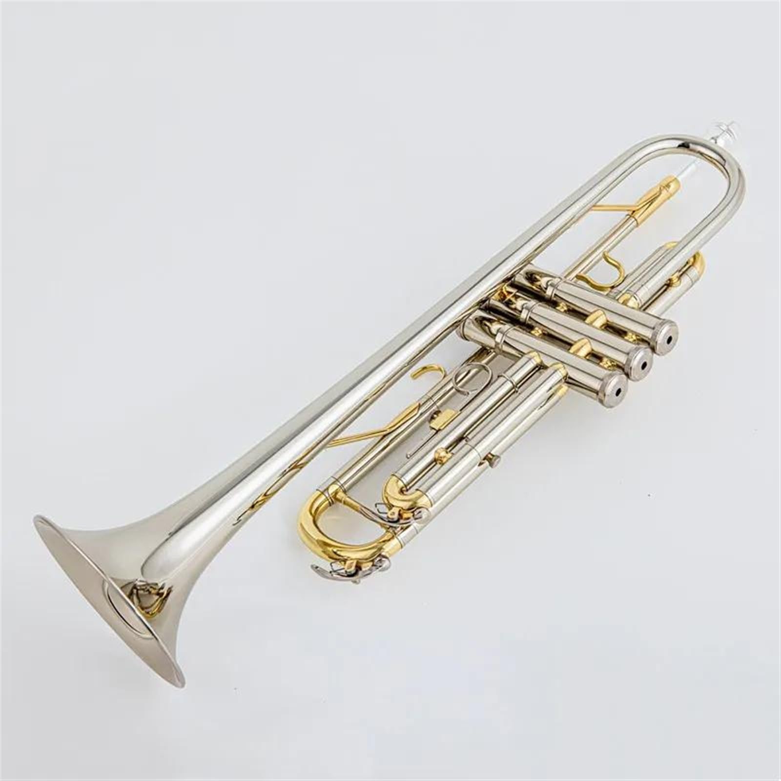 Trąbki Bb Trumpet B Flat Mosiądz Srebrny Pozłacany Profesjonalny Instrument Muzyczny Trąbka Z Skórzanym Etui Zestaw Trumpe