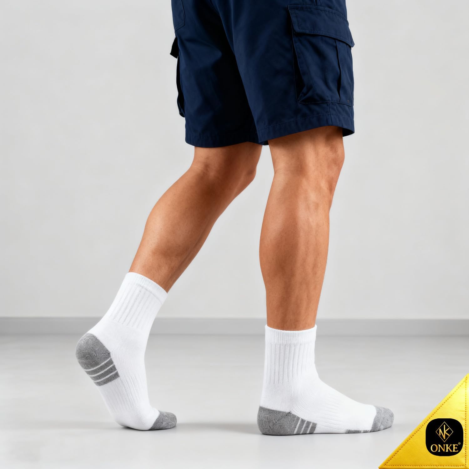 ONKE Max Cushion Low Cut Quarter Socks for Men Athletic Running Training Workout Sports Exercise Breathable Moisture Control