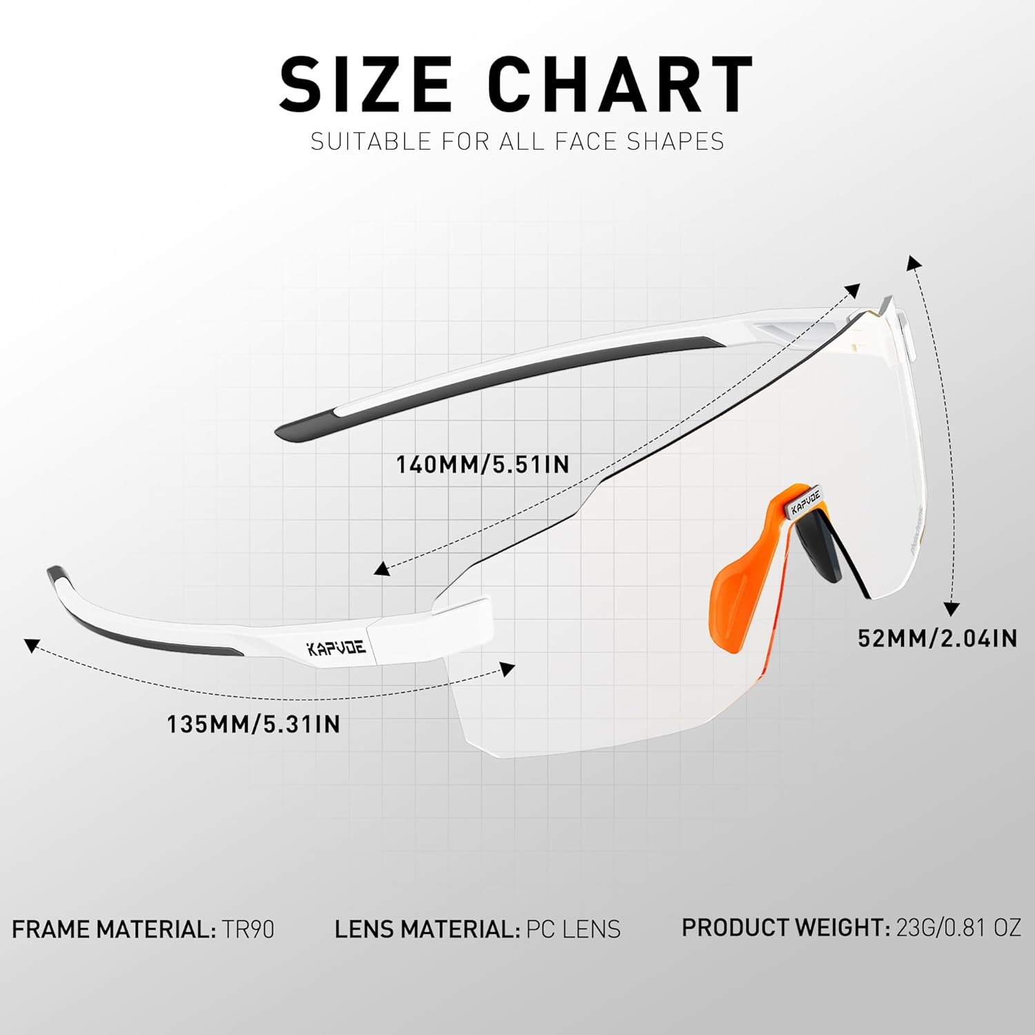 KAPVOE Photochromic Cycling Glasses for Men Women Sport Sunglasses UV Protection Driving Mountain Running MTB Frameless K341 - Image 5