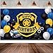 Police Theme Happy Birthday Photography Backdrop Banner Large Police Car Badge Wall Backdrop Police Booth Backdrop Background for Police Birthday Party Props Wall Decoration Supplies, 72.8 x 43.3 Inch