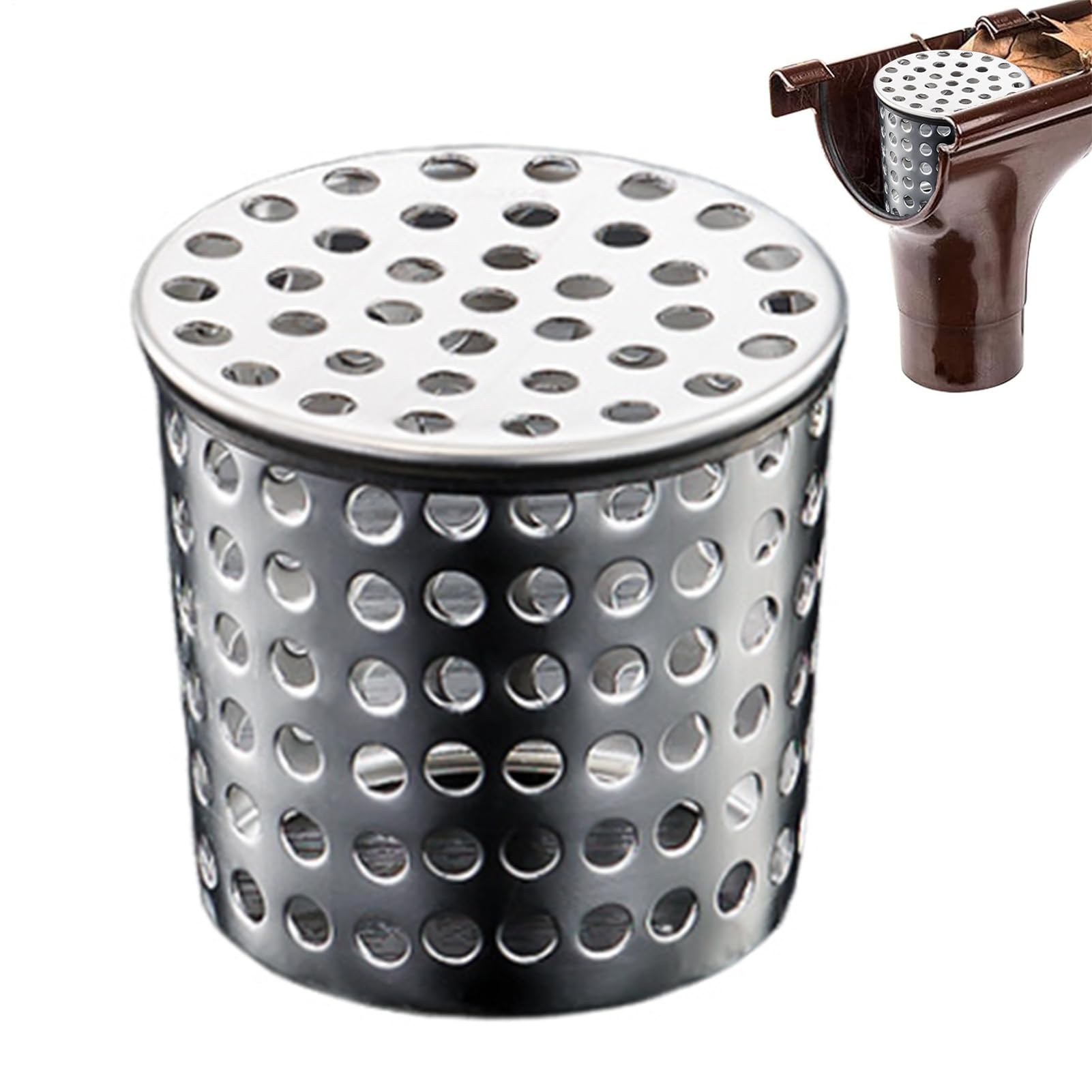 Gutter Downpipe Filter Guard Leaf And Debris Protection, Stainless Steel Guards Drain Downspout Protectors, Gutter Filter Strainer Basket, Gutter Guards Downpipe, Drain Pipe Cover For Prevent Blockage