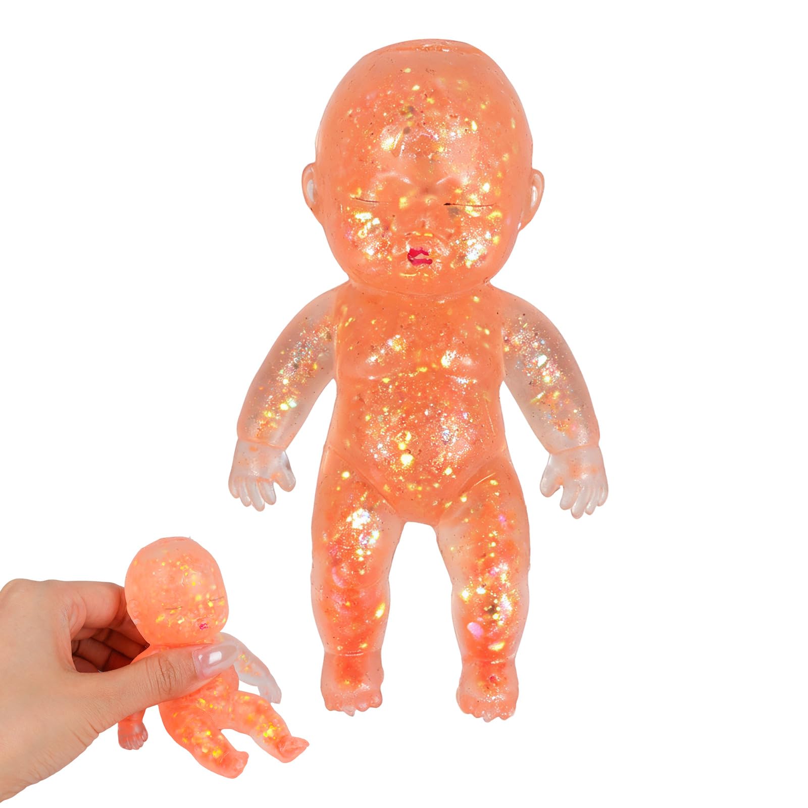 Doll Squishy Fidget Toys - Glitter Squishy Squeeze Toy, Slow Rising Malt Sugar Squishies for Desk Decor, Stress Relief Squishies Friget Toy for Adult Office Home