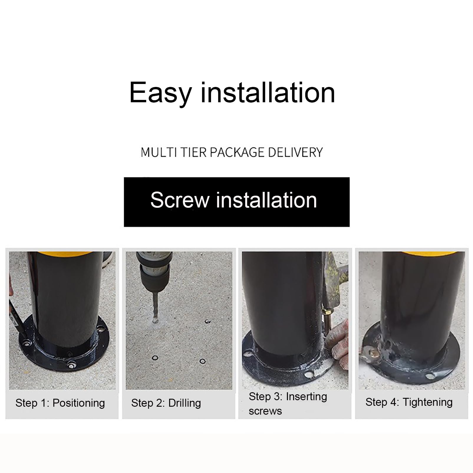 Poteau de barrière de circulation robuste – Borne de sécurité amovible pour allées, écoles, parkings et zones extérieures – Solutions de protection du véhicule faciles à installer